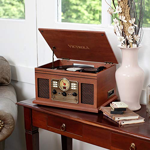 Victrola Nostalgic 6-in-1 Bluetooth Record Player & Multimedia Center with Built-in Speakers - 3-Speed Turntable, CD… - Image 2