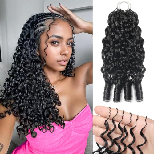 Burmese Curly Crochet Human Hair for Black Women 16 Inch Natural Black Miracle Knots Crochet Human Hair Bundles 60g Lightweight Invisible Remy Hair Pre-Separated Feather Human Hair Extensions at Amazon