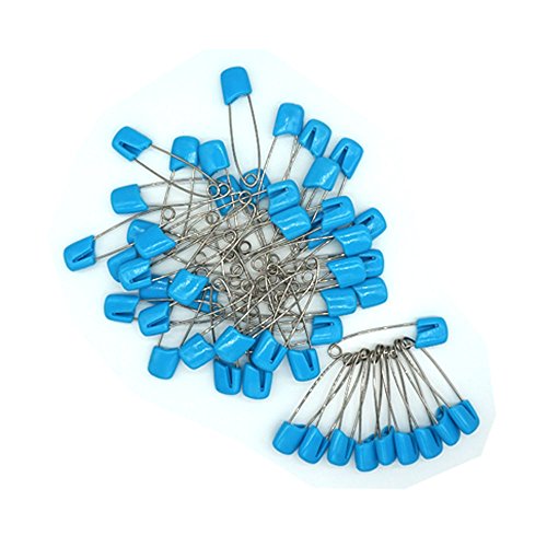 GTONEE Baby Safety Pins Secure Clips for Fastening Baby Clothes Diaper Napkins 50pcs 60PCS 30PCS (Blue, 50 pcs)