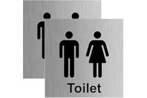 Haobase General Door-Gents/Ladies Toilet Sign - Self Adhesive Vinyl Sticker 2 Pcs (15 cm x 15 cm)