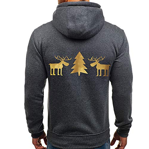 GREFER Men Autumn Winter Pullover Top Printed Christmas Sweatshirt Outwear T Shirt