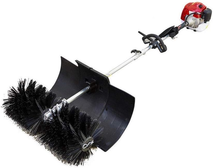 OUBAYLEW 52CC 1700W 2 Stroke 2.3HP Gas Power Hand Held Sweeper Broom for Driveway Turf Lawns Cleaning with Air Cooled Motor EPA Engine