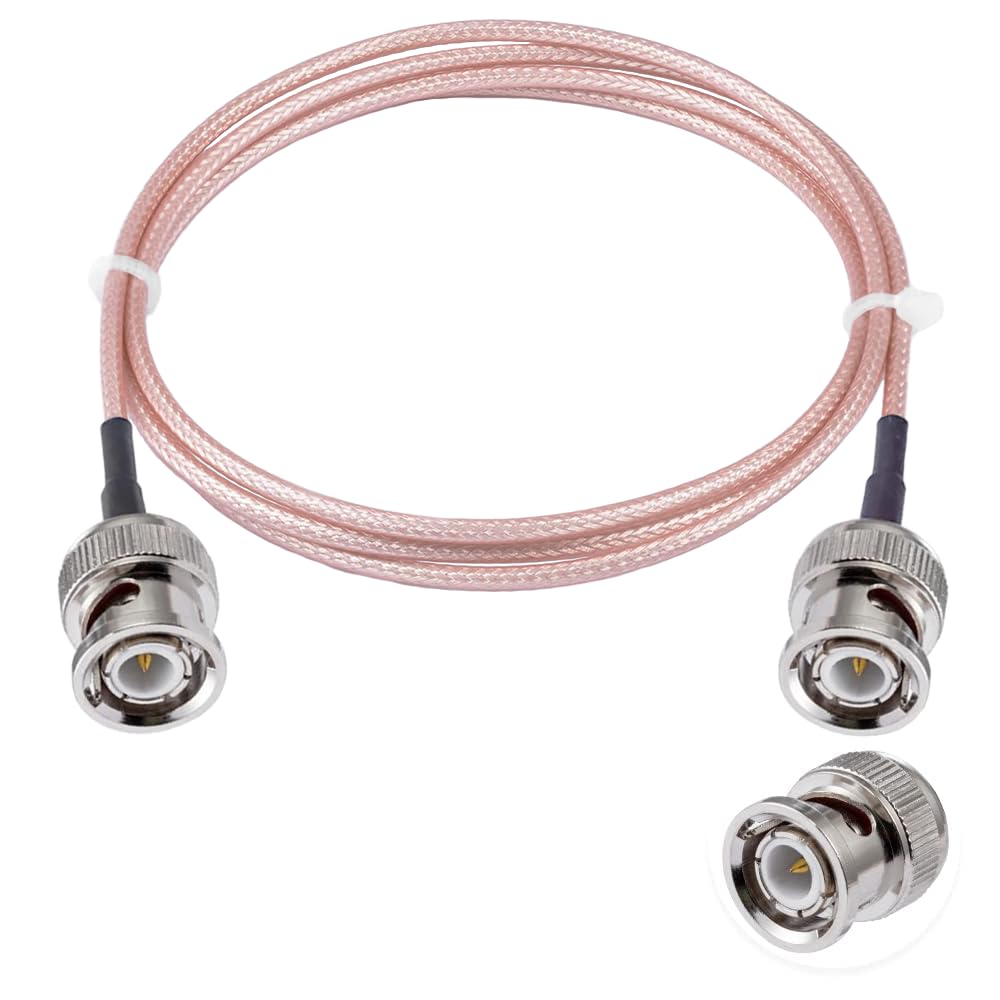 Vecys BNC Male to BNC Male Cable 50ohm RG316 RF Coaxial Pigtail Jumper Cable 10FT/3M for RF Antennas Ham Radio Handheld
