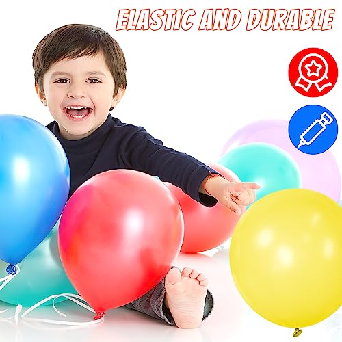3 otters 110PCS Party Balloons with Pump, Rainbow Balloons Pack 12 Inch Latex Balloons Garland Arch for Kids Birthday Wedding Anniversaries Celebrations 16 Assorted Colors