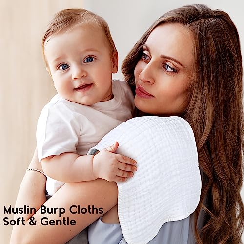 Unnivoll Muslin Burp Cloths for Baby 100 Cotton Burping Cloths for
