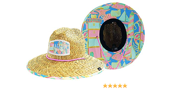 Woman's Sun Hat Straw Hat with Fabric 