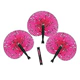 Fun Express Inc. 12 Pink Perfectly Paris Folding Fan Party Favors, Giveaways,Gift Bag, Hot Pink Paris Fan - A Tr&egrave;s Chic Party Favor