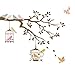 DECOWALL DW-1510BR Birds on Tree Branch with Bird Cages Kids Wall Stickers Wall Decals Peel and Stick Removable Wall Stickers for Kids Nursery Bedroom Living Room (Brown) d?cor