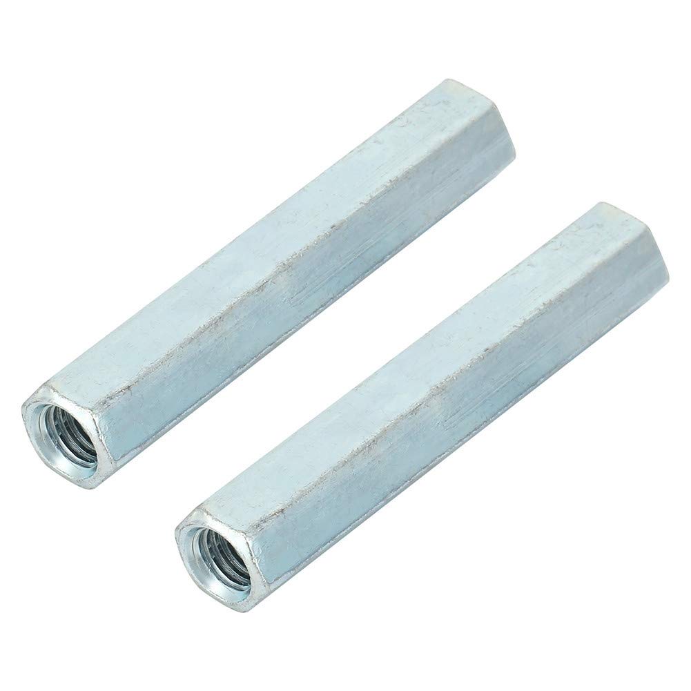Long Rod Nut - 2pcs Coupling Nuts Hex Long Rod Sleeve Nut Carbon Steel Standoff M8 * 66 Threaded Fasteners