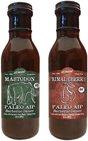 KC Natural - Paleo AIP Barbecue Sauce 14 oz, Combo Pack (Mastodon and Primal Cherry) by KC Natural
