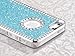 Pandamimi - Deluxe Light Blue Diamond Rhinestone Glitter Bling Chrome Hard Case Cover for Apple iPhone 5 5G Screen Protector and Stylus