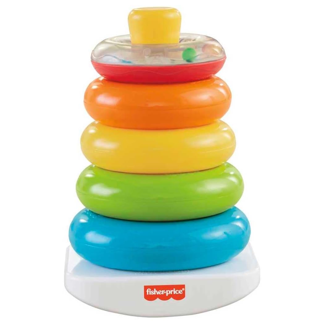 Fisher-Price Infant Toy Set, Baby’s First Blocks (10 Shapes) and Rock-a-Stack Ring Stacking Activity for Ages 6+ Months