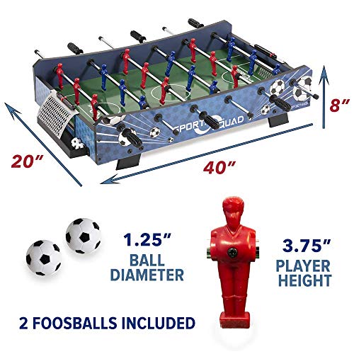 Sport Squad FX40 40-inch Compact Mini Tabletop Foosball Table (Renewed)