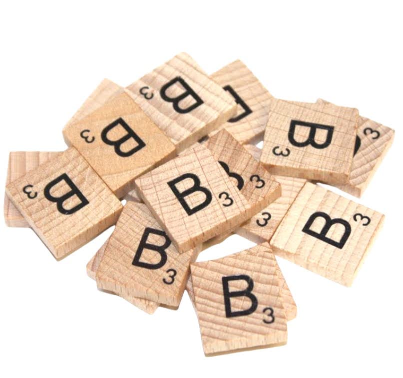 WOA Words of art Wooden Scrabble Tiles Arts Craft Create Personalised Gifts (Letter B, 50 Pack)