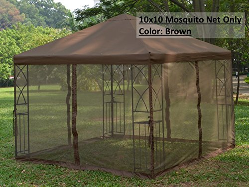 Universal 10' x 10' Gazebo Replacement Mosquito Netting - Brown