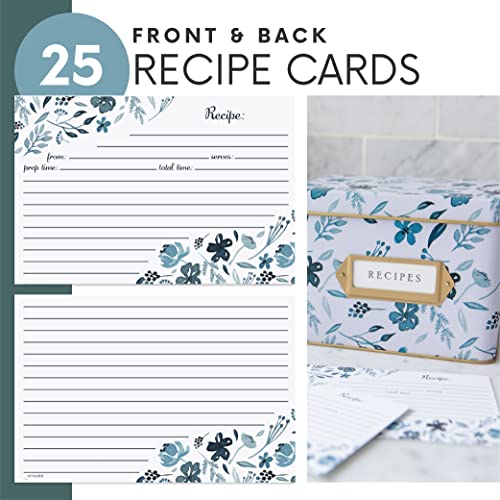 Jot & Mark Recipe Card Complete Gift Box Decorative Tin Box, Recipe