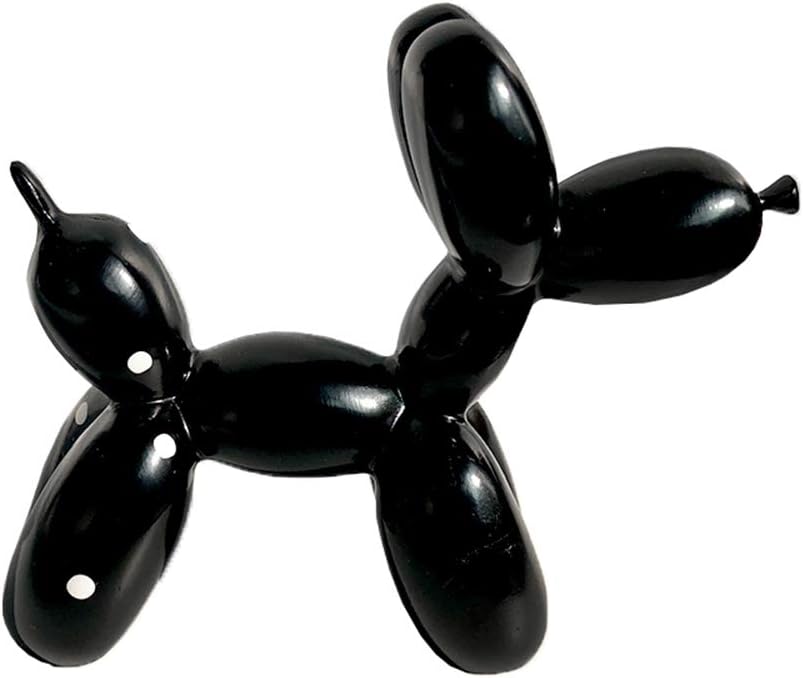 Mary Paxton Balloon Dog Figurines,Cake Topper Resin Crafts Sculpture Gifts Cake Baking Home Decorations Party Dessert Desktop Ornament Statuette Baby Shower Kids Toy Animal Art Classic (Black)