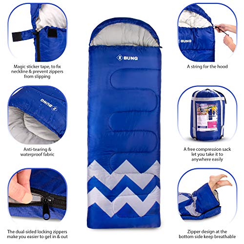 image for Ebung Sleeping Bag for Cold Weather - Envelope Portable Ideal for Wint