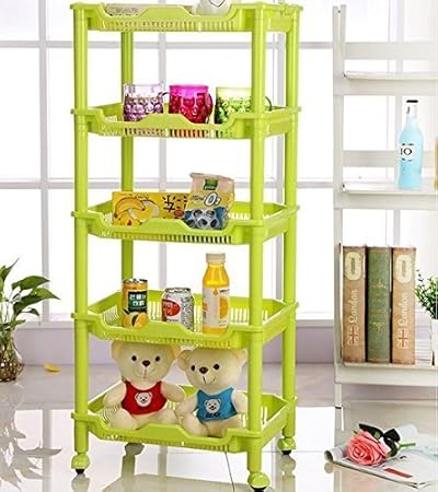 Swastik Layers Vegetable And Fruit Plastic Basket Floor Stand Rack