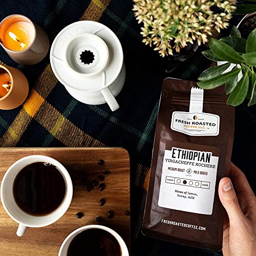 Fresh Roasted Coffee, Ethiopian Yirgacheffe Kochere, 2 lb (32 oz), Medium Roast, Kosher, Whole