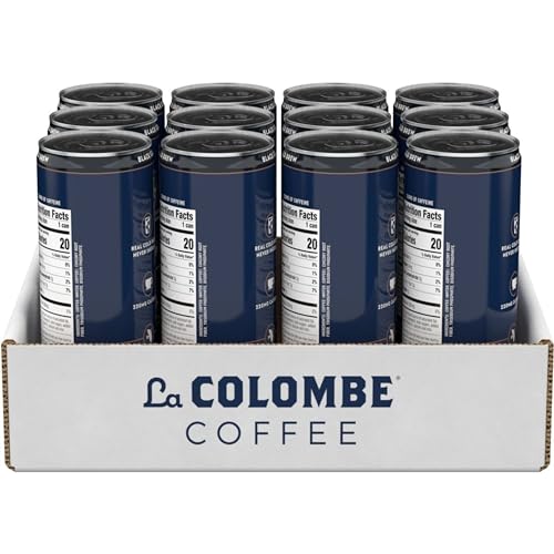 LA COLOMBE COFFEE, COLD BREW BLACK, UNSWEETENED, 11 FL OZ CANS (PACK OF 12), COFFEEHOUSE QUALITY, NATURAL SWEETNESS, SPECIALTY GRADE COFFEE BEANS, READY-TO-DRINK ON-THE-GO