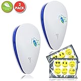 [NEW 2018] Ultrasonic Electromagnetic Pest Control Repeller Plugin (Set of 2) Ideal Electronic Pest Control to Repel Mouse Spiders Cock Roaches Mosquitos Ants |Non-Toxic, Pet Safe By Pest-Be-Off!