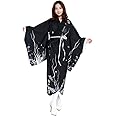 HongH Women's Floral Print Traditional Japanese Kimono Goldfish Obi Belt Blossom Robe Costume Set