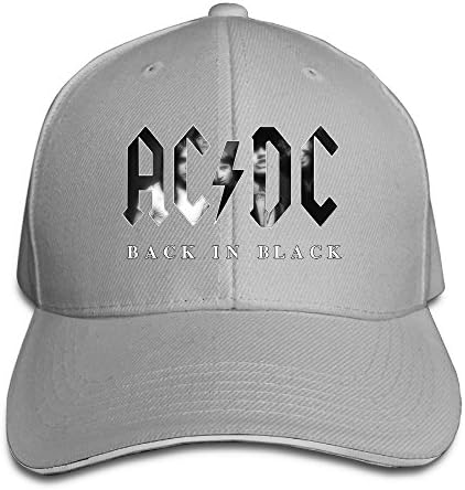 This Style Men's Back In Black Studio Album ACDC Cool White Peak Cap