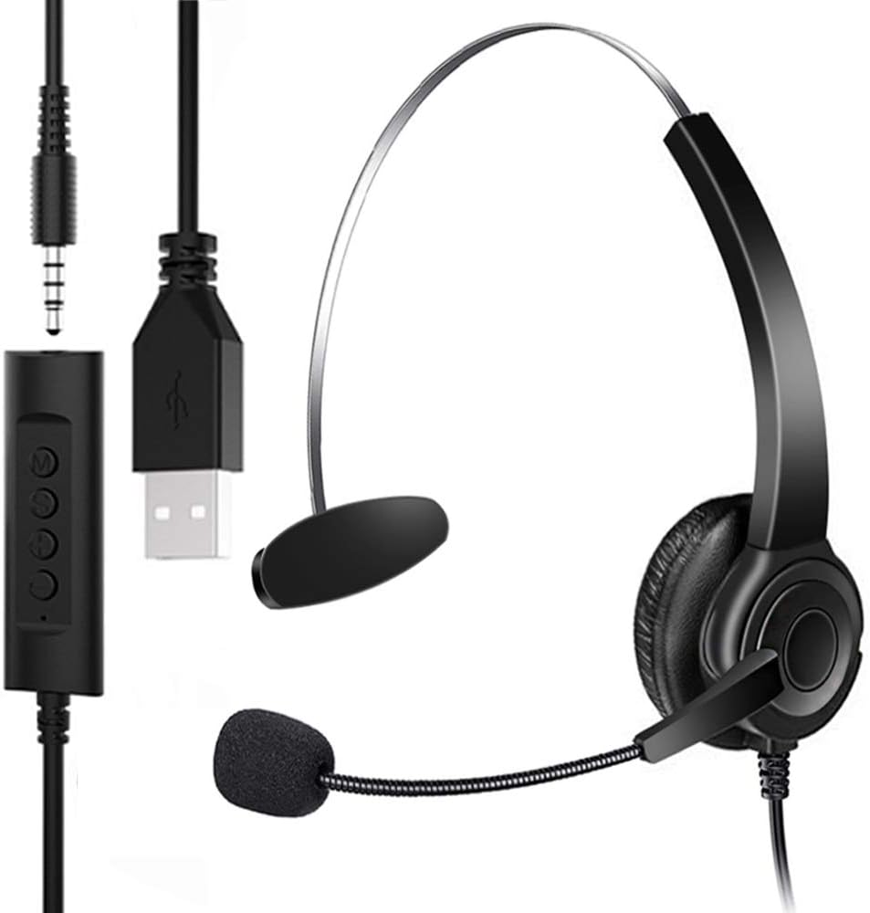 USB Headset & 3.5mm Jack Phone Headphone 2 in 1,HUET PC Amazon.co.uk