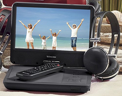 9-inch-Portable-DVDCD-Player-with-Swivel-Screen-and-Fold-Rechargeable-Battery-Remote-Control-Travel-Bag-with-Matching-Color-Headphones-and-ACDC-Adapter-Encore-DVD901MO-Black