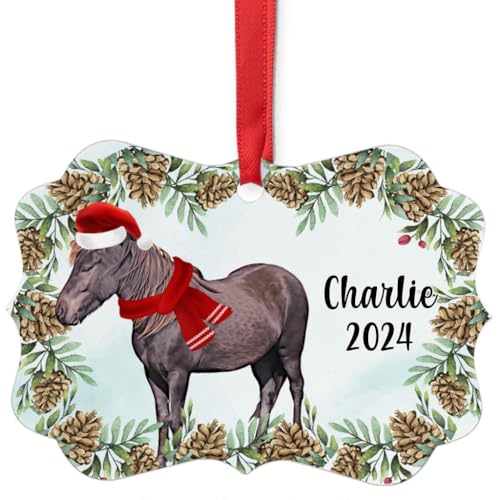 Black Icelandic Horse Christmas Ornament 2024