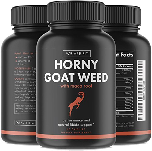 Horny Goat Weed Extract Supplement to Improve Natural Energy with Maca Root, 10mg Icariins Per Serving, L-Arginine, Muira Puama, & More - Men & Women, 60 Capsules