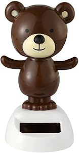 Iuhan Cartoon Animal Solar Powered Dancing Swinging Animated Bobble Dancer Toy Car Decor (B)
