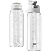 Teentumn Clear Water Bottle with Straw BPA Free Tritan with Time Markers, 30oz Durable Bottle Perfect for Office, School, Gym and Workout (Pack of 1)