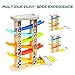 Top Bright Wooden Race Track Toys Gifts for 2 3 Year Old Girl Boy Toddle Toys Ramp Racer with 6 Mini Cars