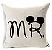 Esunshine Cotton Blend Linen Square Throw Pillow Cover Decorative Cushion Case Pillow Case 18 X 18 Inches / 45 X 45 cm, Disney (Mickey & Minnie)