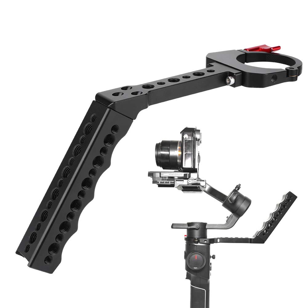 Handle Grip for MOZA AIR 2 Stabilizer, Crane Bracket with 1/4 3/8 Inch Screws Hole for Microphone, LED Fill Light, Monitor