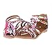 DREAM PAIRS Women's Summer Trendy Print Gladiator Flat Sandals