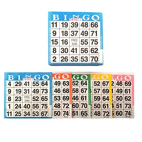 American Games Bingo Paper Game Cards - 1 Card - 5 Sheets - 100 Books - 4 Inch Square Size Disposable Cards - Made in USA - Thumbnail 2