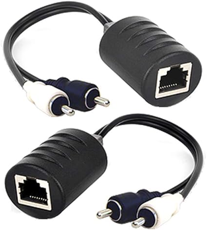 Amazon Com Composite Rca Video Balun Extender Over Cat5 Cat5e Cat6 Cable Home Audio Theater