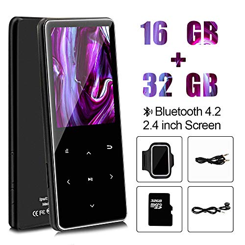 MP3, 16 Plus 32GB Large Memory MP3 Player with Bluetooth 4.2, Portable HiFi Stereo Sound MP3 Music Player with 2.4 Inch Screen, FM Radio/Voice Recording/Armband/Earphone, Built-in Speaker[Grc] - Thumbnail 7