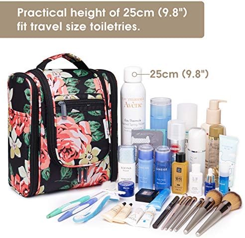 Hanging Travel Toiletry Bag Kit Cosmetic Makeup Organizer for Women and Men (Black Peony-1) 5 Hanging Travel Toiletry Bag Kit Cosmetic Makeup Organizer for Women and Men (Black Peony-1)