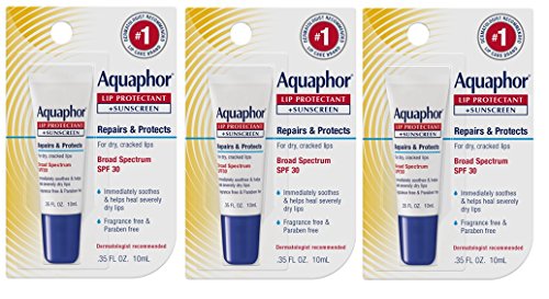Aquaphor Lip Protectant Plus Sunscreen SPF 30 0.35 Ounce (Pack of 3)