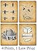 Bee Keeper Patent Prints - Set of Four Bee Art Photos (8x10) Unframed Beekeeper Prints - Makes a Great Bee Keeper Gift for Men, Women and Urban Gardeners