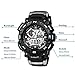 ECOOPRO Sport Men's AK1389 Digital-Analog Watch Versatile Black Rubber Strap Waterproof (Blue)
