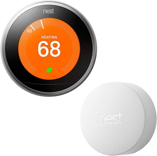 Stainless Steel Nest Learning Thermostat 3rd Generation W Amazon Alexa Programmable Thermostats Home Garden