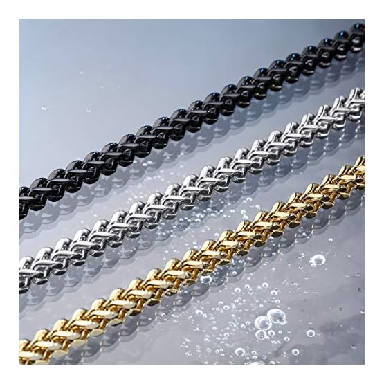 MunkiMix 6MM Amplio Acero Inoxidable Agua Resistente Cadena Collar por Hombres Mujeres Muchachos Muchachas Eslabones… - Imagen 6