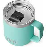 YETI Rambler 10 oz Ceramic Lined Stackable Mug, Vacuum Insulated, Stainless Steel with MagSlider Lid, Seafoam
