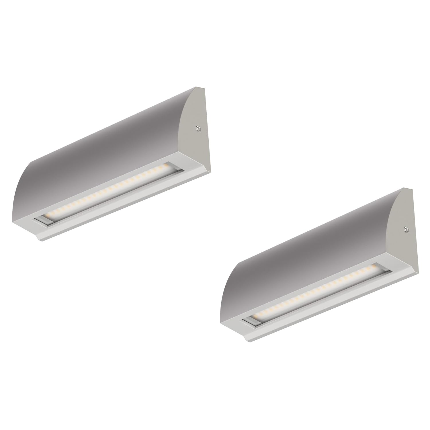 ledscom.de 2 LED wall Light/Staircase Light SEGIN for Outdoors, IP54, Flat, Downlight, Grey matt, Angular, 6.3 W, 630lm, Cool White