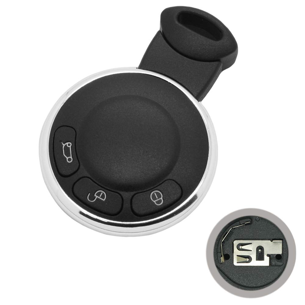 BROVACS Replacement Key Shell + Uncut Blank Emergency Insert Key Compatible with BMW Mini Cooper 3 Button Smart Keyless Entry Remote Key Case Fob PG940